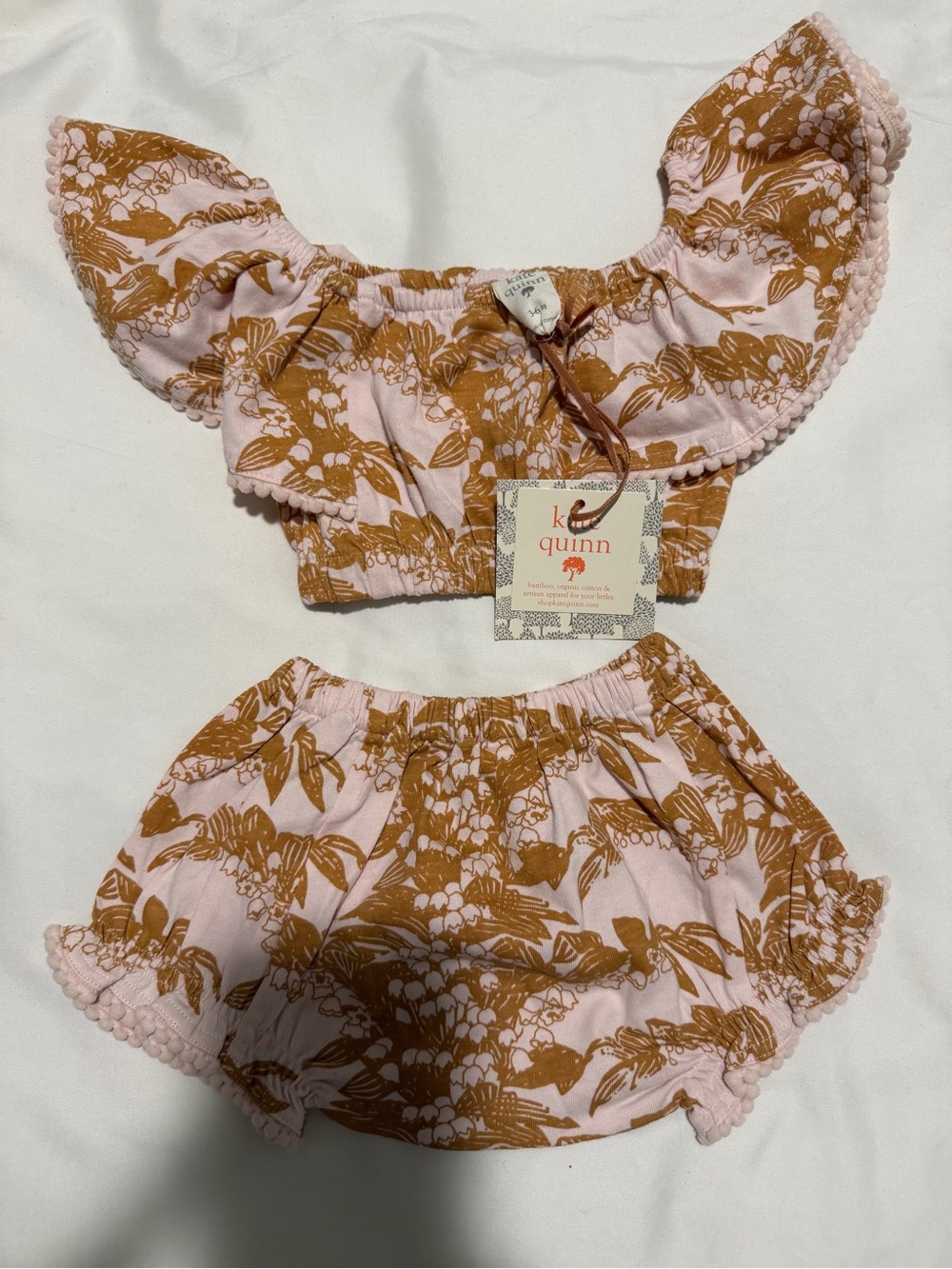 Kate Quinn Pink & Brown Floral Ruffle Two-Piece Set